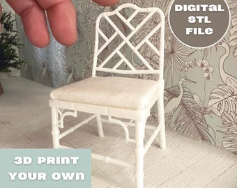 STL File: Miniature 1/12 scale Chippendale Chair