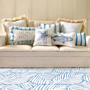 Puppenhaus Kissen druckbare Datei - Beachy Blues
