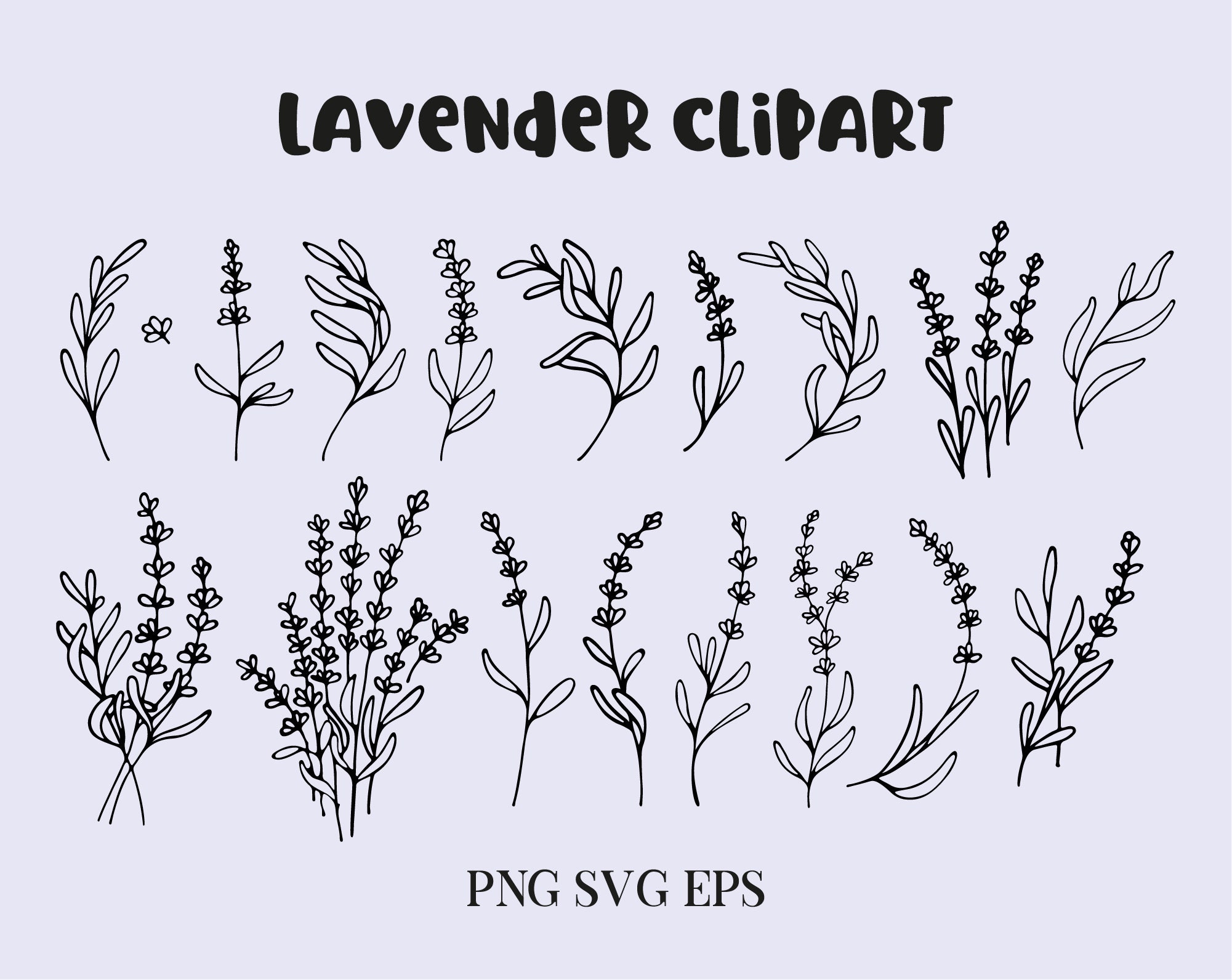 Lavender svg clipart wildflower svg lavender frame svg. | Etsy