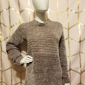 Size medium lavender purple velvet crochet sweater