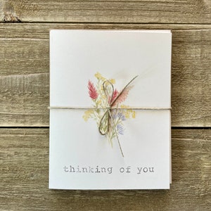 Watercolor Thinking of You Cards Sympathy Stationery Set of 4 Watercolor Prints Hand Painted Blank Cards with Envelopes image 6