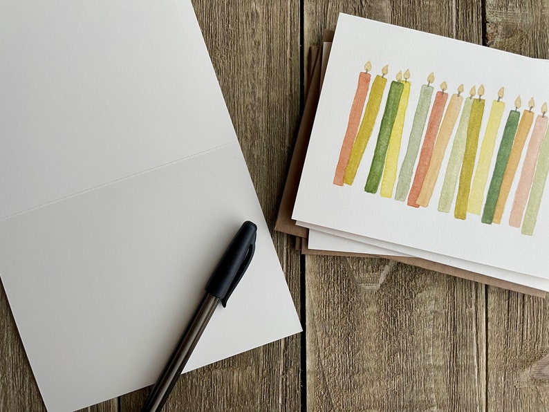 Watercolor Birthday Cards Happy Birthday Hand Painted Set Etsy