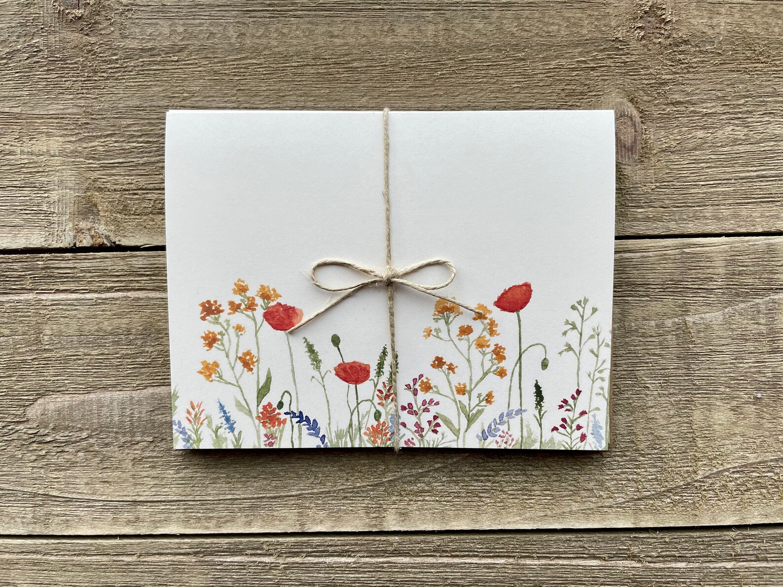 Watercolor Wildflower Notecards | Floral Stationery | Set of 4 | Hand ...