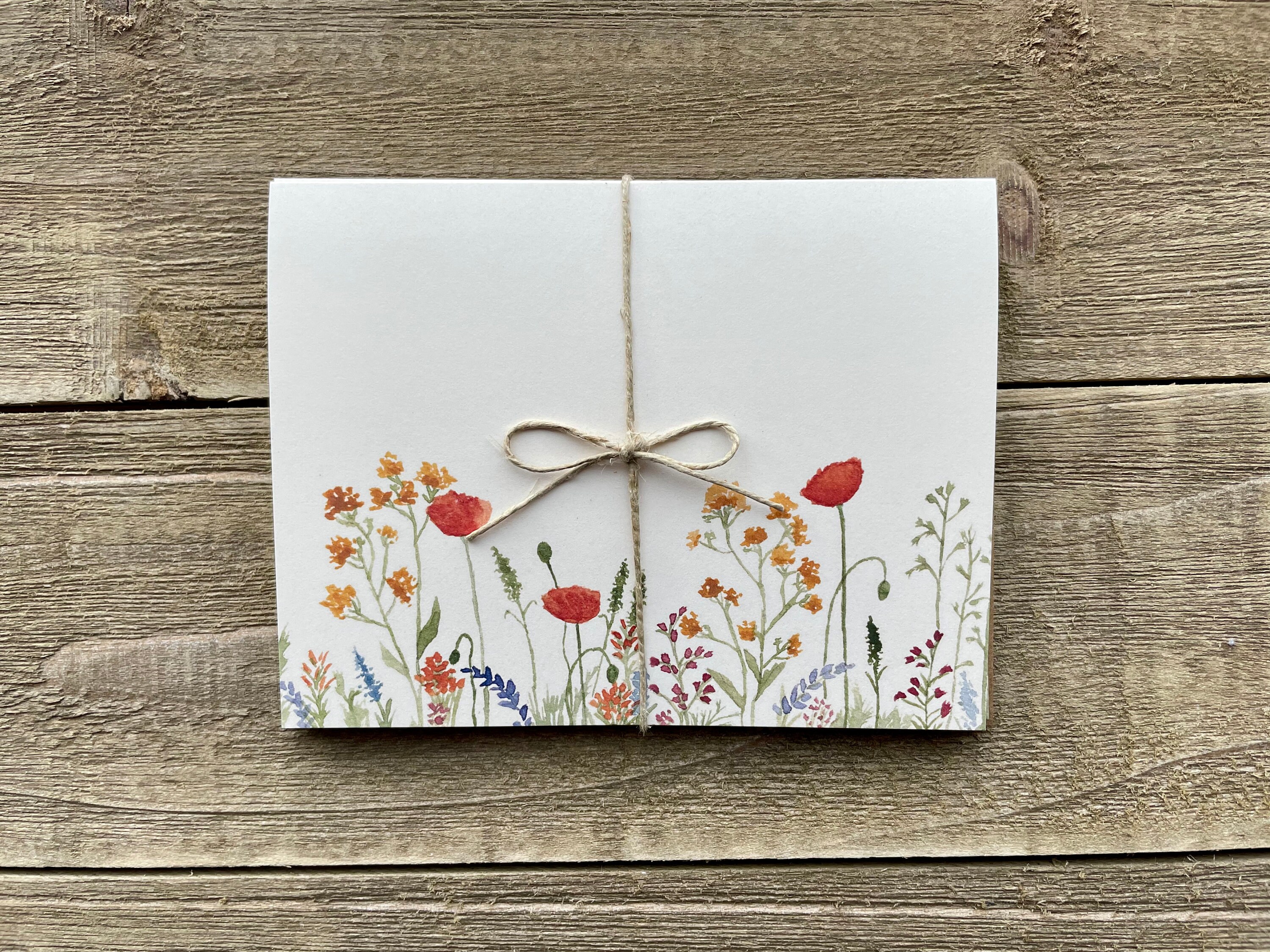 Watercolor Wildflower Notecards | Floral Stationery | Set of 4 | Hand ...