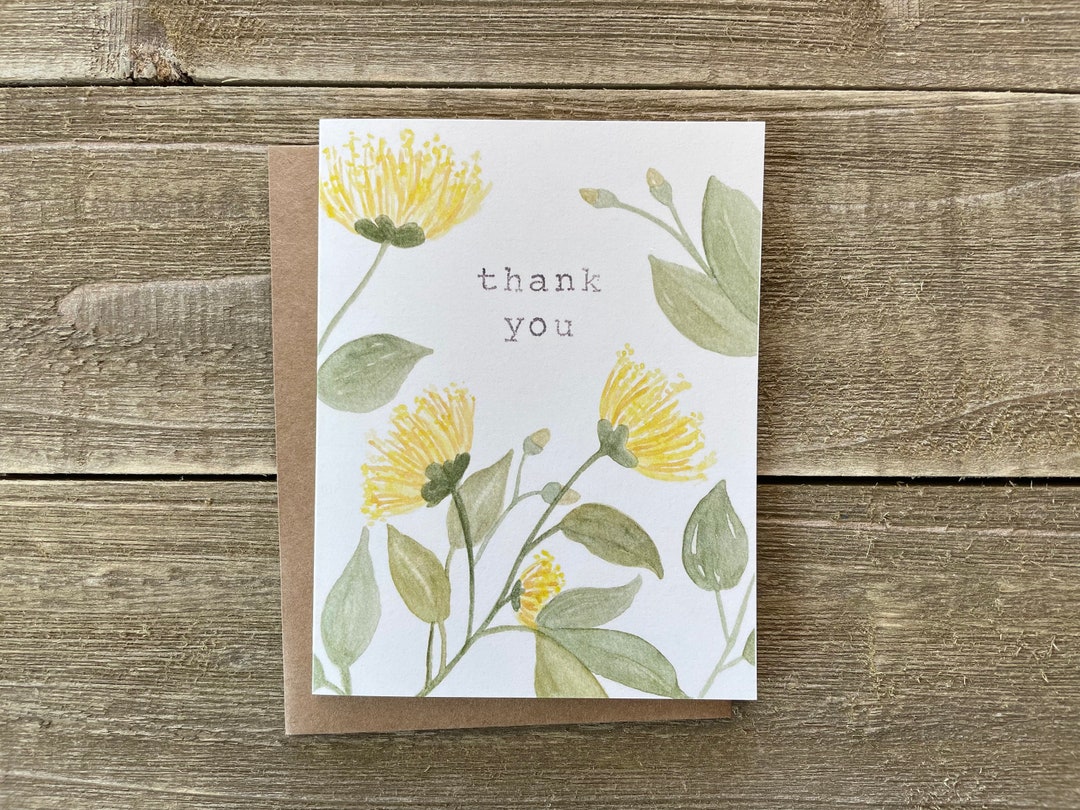 Watercolor Floral Thank You Cards: Hand-painted Stationery Set - Etsy