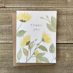 Aquarell Dankeskarten | Blumen Briefpapier | 4er Set | Aquarell Drucke | Handbemalte Blankokarten mit Umschlägen | Danke | Dankbarkeit