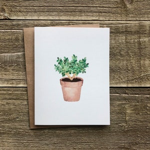 Cartes de notes de plantes d’aquarelle | Ensemble peint à la main de 4 | Impressions à l’aquarelle | Cartes de vœux vierges avec enveloppes | Papeterie plante image 6