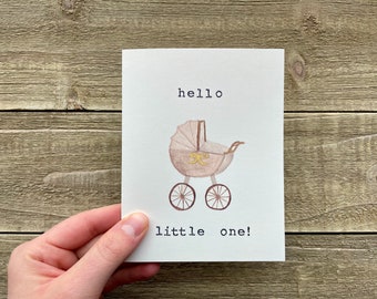 Watercolor New Baby Greeting Card | Hand Painted Print | Welcome Baby | Blank Card with Envelope | Baby Shower | Baby Girl Baby Boy