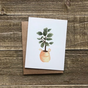 Cartes de notes de plantes d’aquarelle | Ensemble peint à la main de 4 | Impressions à l’aquarelle | Cartes de vœux vierges avec enveloppes | Papeterie plante image 3