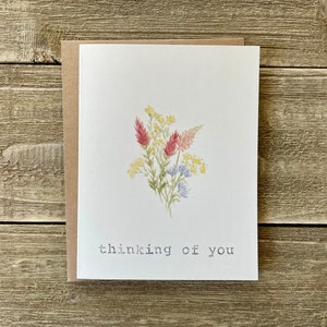 Watercolor Thinking of You Cards Sympathy Stationery Set of 4 Watercolor Prints Hand Painted Blank Cards with Envelopes image 1