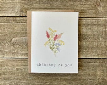 Watercolor Thinking of You Cards | Sympathy Stationery | Set of 4 | Watercolor Prints | Hand Painted Blank Cards with Envelopes