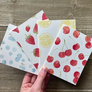 Watercolor Fruit Notecards | Fruit Stationery | Set of 4 | Watercolor Prints | Hand Painted Blank Cards with Envelopes | Summer All Occasion