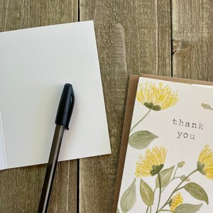 Watercolor Thank You Cards Floral Stationery Set of 4 Watercolor Prints Hand Painted Blank Cards with Envelopes Thanks Gratitude image 4