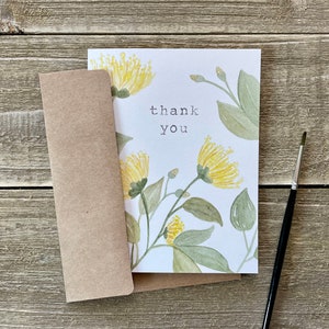 Watercolor Thank You Cards Floral Stationery Set of 4 Watercolor Prints Hand Painted Blank Cards with Envelopes Thanks Gratitude image 3