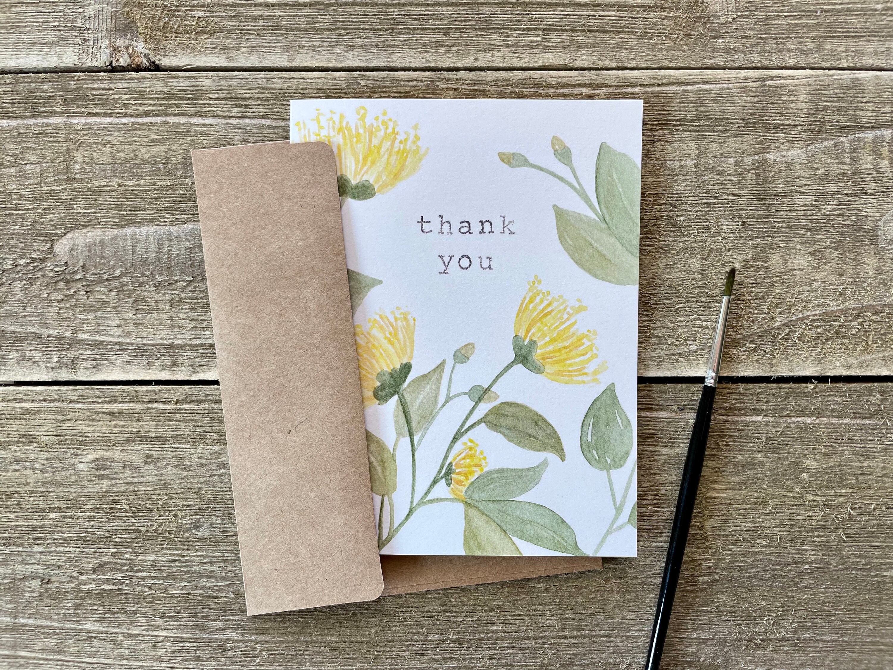 Watercolor Floral Thank You Cards: Hand-painted Stationery Set - Etsy
