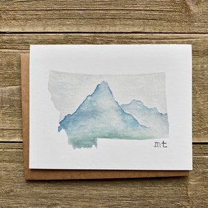 aquarelles Montana | Lot de 4 | Impressions aquarelles MT | Cartes vierges peintes à la main avec enveloppes | Cartes de voeux | Cartes d'État