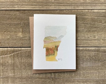 Watercolor Vermont Notecards | Set of 4 | VT Watercolor Prints | Hand Painted Blank Cards with Envelopes | Greeting Cards | New England Card