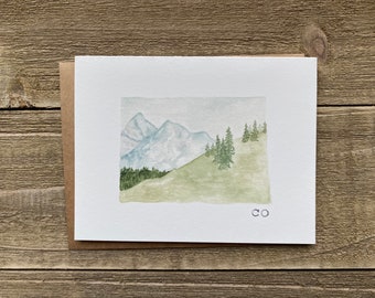 Watercolor Colorado Notecards | Set of 4 | CO Watercolor Prints | Hand Painted Blank Cards with Envelopes | Greeting Cards | State Cards