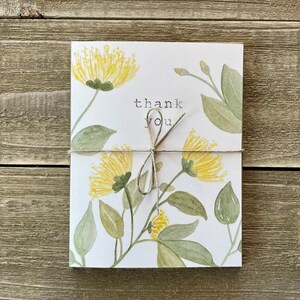 Watercolor Thank You Cards Floral Stationery Set of 4 Watercolor Prints Hand Painted Blank Cards with Envelopes Thanks Gratitude image 6