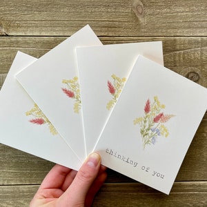 Watercolor Thinking of You Cards Sympathy Stationery Set of 4 Watercolor Prints Hand Painted Blank Cards with Envelopes image 2