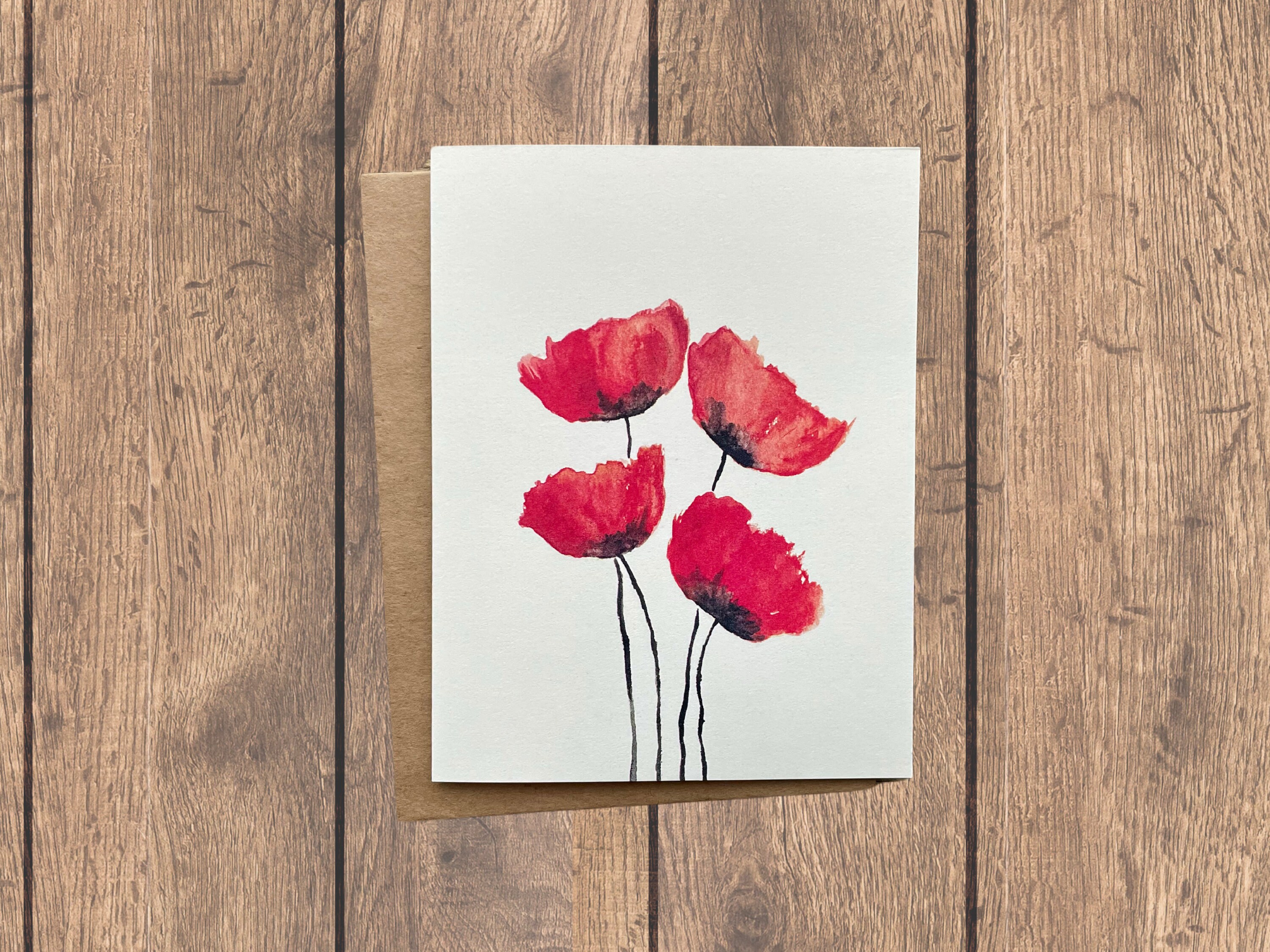 Watercolor Flower Cards | Floral Stationery | Set of 4 | Watercolor ...