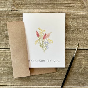 Watercolor Thinking of You Cards Sympathy Stationery Set of 4 Watercolor Prints Hand Painted Blank Cards with Envelopes image 3