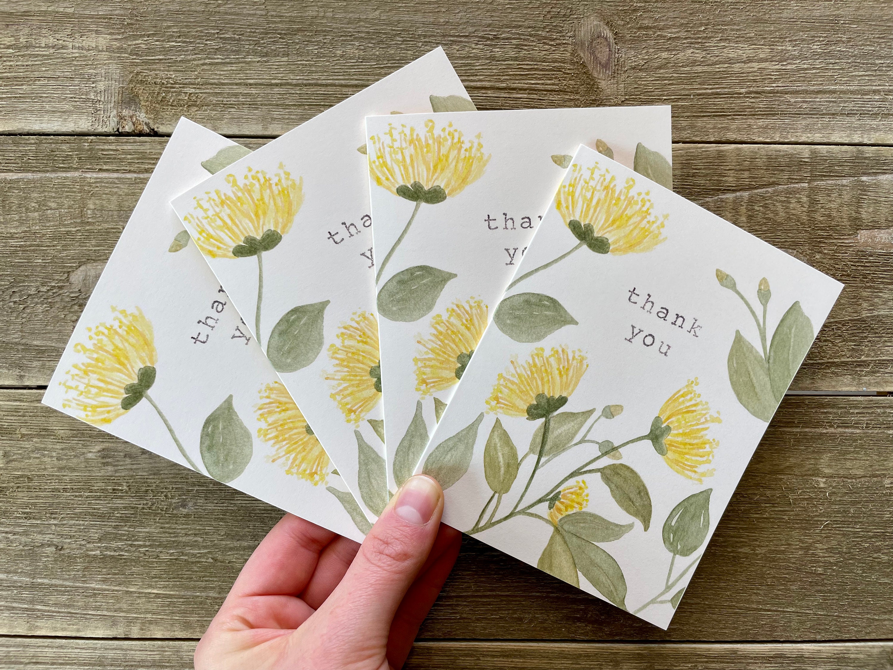 Watercolor Floral Thank You Cards: Hand-painted Stationery Set - Etsy