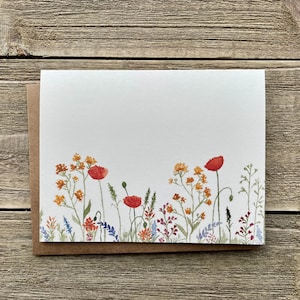 Watercolor Wildflower Notecards | Floral Stationery | Set of 4 | Hand Painted Prints | Blank Cards with Envelopes | Greeting Cards