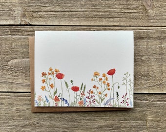 Watercolor Wildflower Notecards | Floral Stationery | Set of 4 | Hand Painted Prints | Blank Cards with Envelopes | Greeting Cards