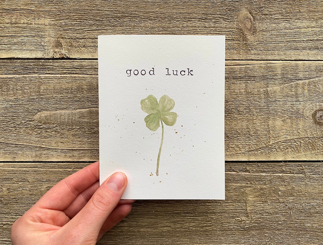 Watercolor Good Luck Greeting Card | Encouragement Card | Hand Painted ...