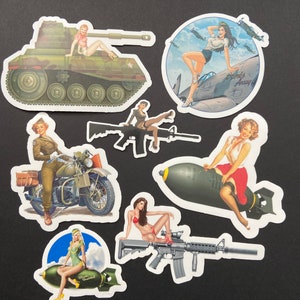 Sticker Decal Doing It For The Boys Army Military Pin-up Girl Michael Landefeld