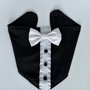 Dog tuxedo, bandana, dog wedding tuxedo, Black dog tuxedo, dog ring bearer, dog of honor, dog formal wear,