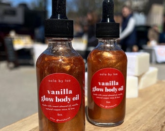 Vanilla Glow Body Oil -2oz, Massage Oil