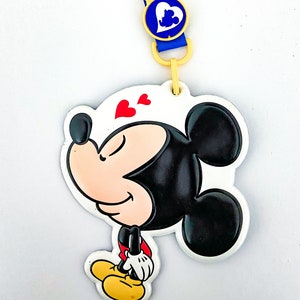 Vintage Disney Mickey Mouse Lanyard / keychain / lanyard badge holder /  Plastic ID name / Disney character lanyard gift