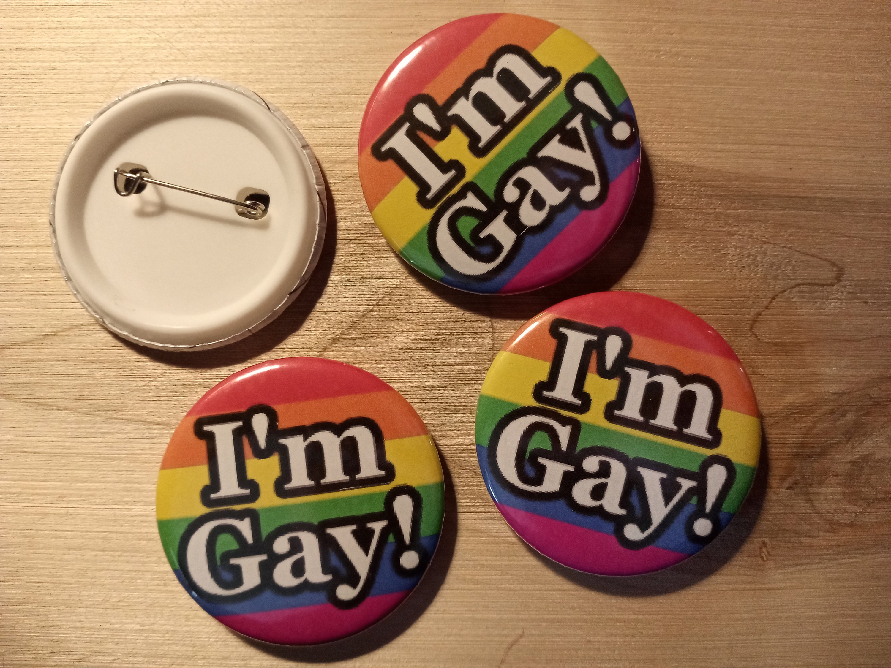 3pack I'M GAY pin 2 inches wide Etsy