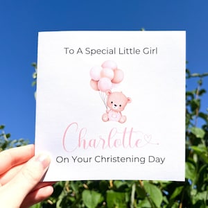 Personalised Christening Card - Special Little Girl Christening Card