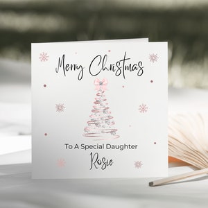 Biglietto speciale per albero di Natale per figlia/nipote/mamma/sorella/tata/nipote/figlioccia/amica - Biglietto di Natale personalizzato per lei