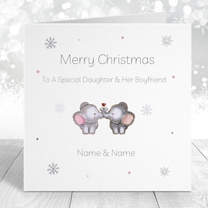 Auguri di Buon Natale personalizzati a una figlia speciale e al suo fidanzato/figlia e genero/figlia e al suo compagno/figlia e fidanzato