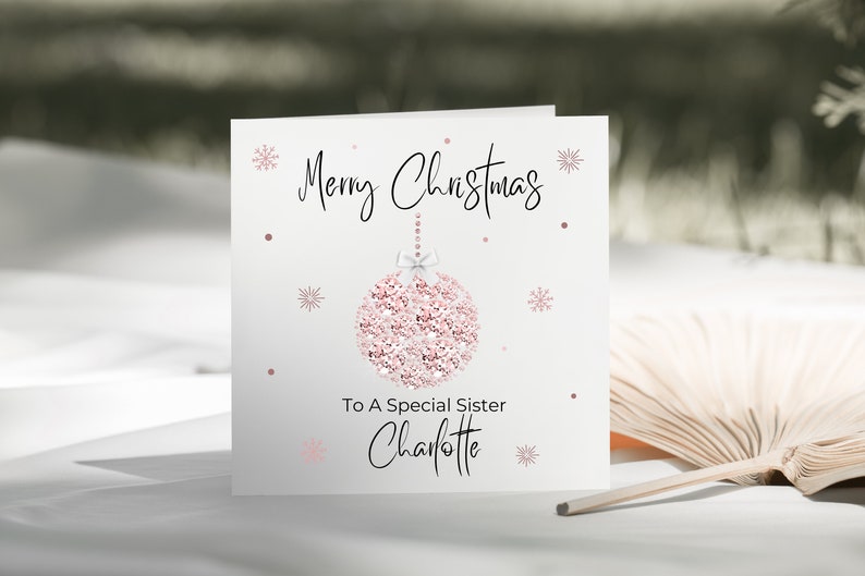 Christmas Special Daughter/Granddaughter/Mum/Sister/Nan/Nanny/Niece/Goddaughter/Friend Bauble Card Personalised Christmas Card For Her image 5