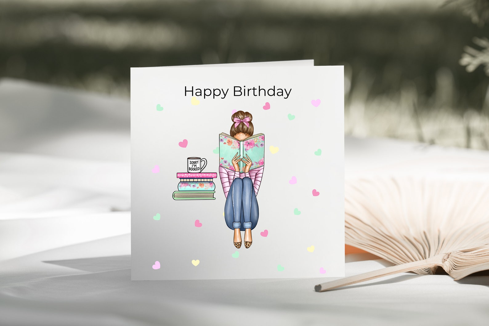 Personalised Book Lover Birthday Card - Bookworm Gift for Her - Etsy