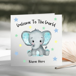 Cartão de boas-vindas personalizado ao mundo para bebês - Cartão de bebê - Cartão de bebê personalizado