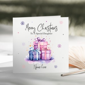 Roze kerstcadeautjes speciale dochter/kleindochter/moeder/zus/nicht/peetdochter/vriend kaart - gepersonaliseerde kerstkaart voor haar