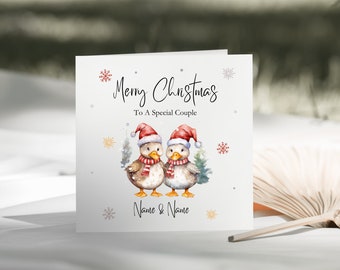 Christmas Special Couple/Mum And Dad/Nan And Grandad/Daughter And Son-In-Law Ducks Card -  Cute Christmas Card