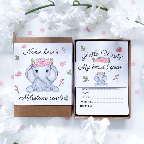 Baby Milestone Cards - Baby Girl Gifts - New Baby Gift - Baby Shower Gift - Baby Girl Milestone Cards