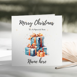 Kerstcadeaus speciale zoon/dochter/kleinzoon/kleindochter/vader/moeder/opa/Nan/vriend kaart - gepersonaliseerde kerstkaart voor hem/haar