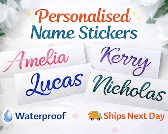 Personalised Name Stickers for Kids | Waterproof School Labels | Custom Vinyl Stickers UK