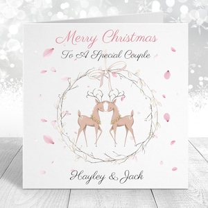 Kerst speciale paar rendieren kaart - leuke kerst rendieren kaart - speciale paar kerstkaart
