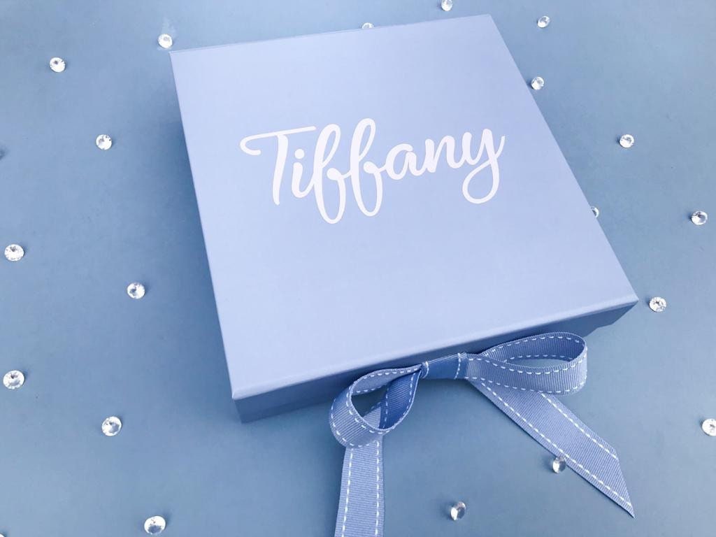 Personalised Light Blue Gift Box Custom Gift Box Etsy