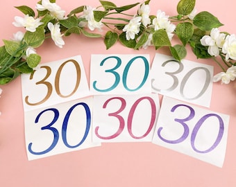 Personalised vinyl label stickers Numbers - Numbers for balloons, Glass, Notebooks, Wheelie Bins and more