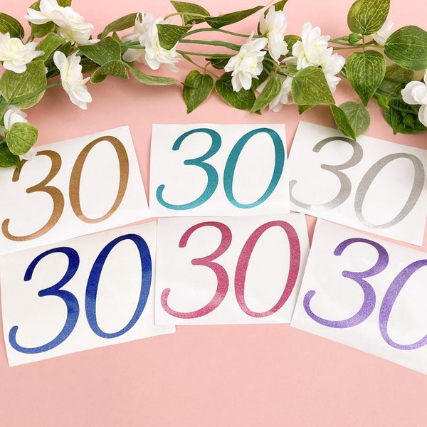 Personalised vinyl label stickers Numbers - Numbers for balloons, Glass, Notebooks, Wheelie Bins and more